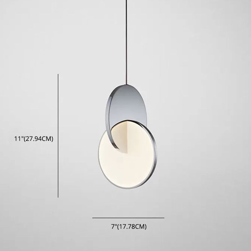 Double Round Shape LED Pendant Lamp Modern Minimalist Metal Hanging Lamp for Living Room