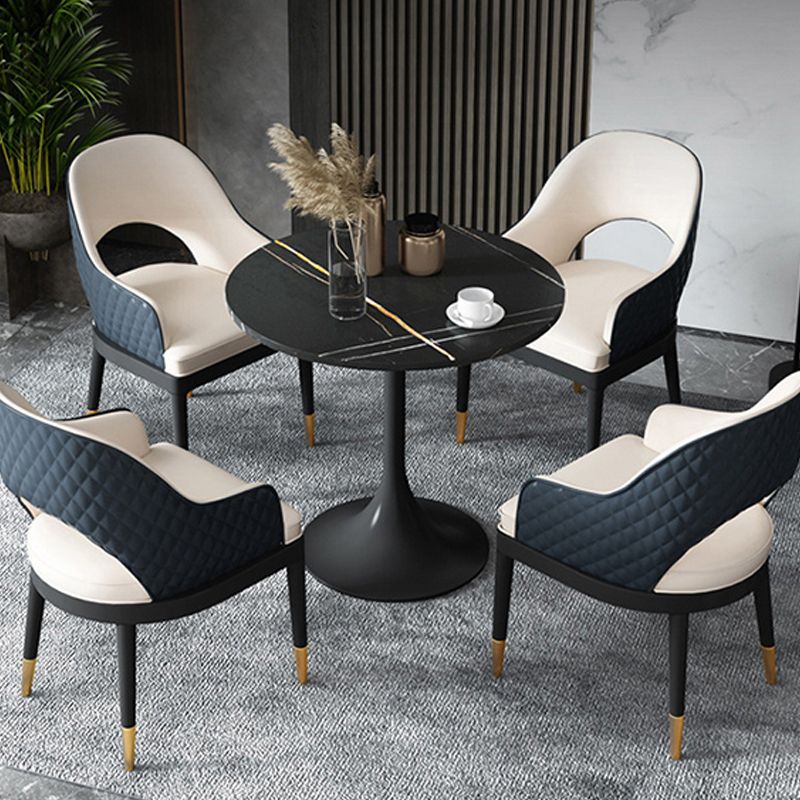 Modern Sintered Stone Dining Table Round Dining Room Table for Kitchen