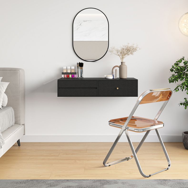 Contemporary Solid Wood Makeup Dressing Table Set with Stool