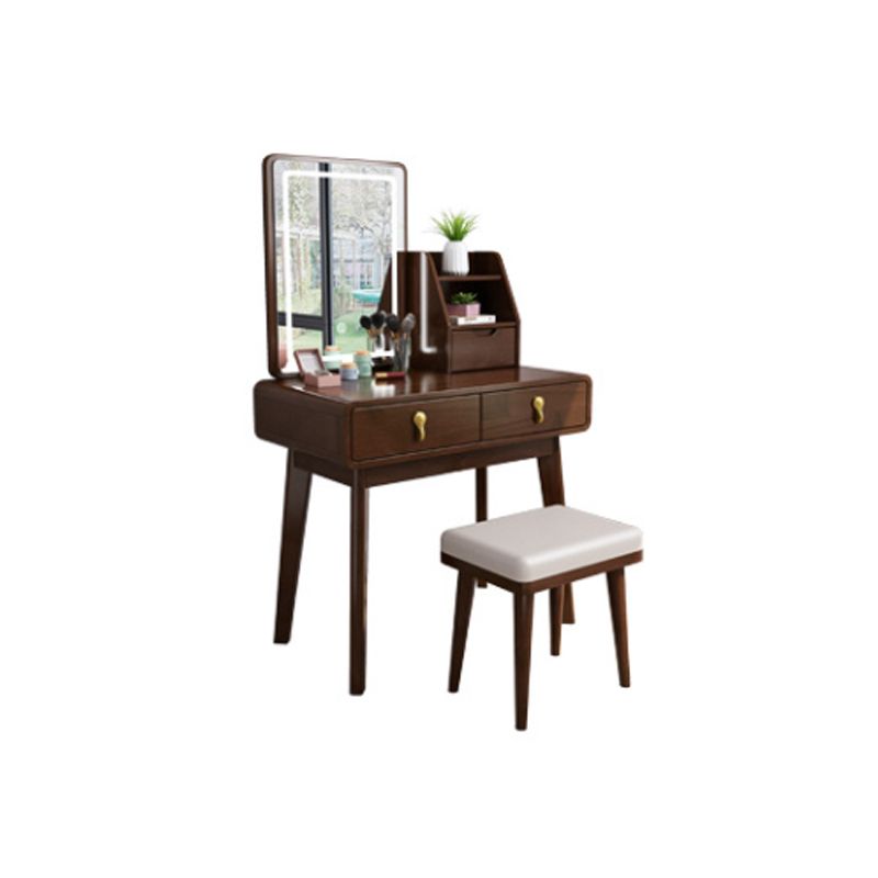 Scandinavian Make-up Vanity with 3 Storage Drawers 15.74" Wide Solid Wood Dresser