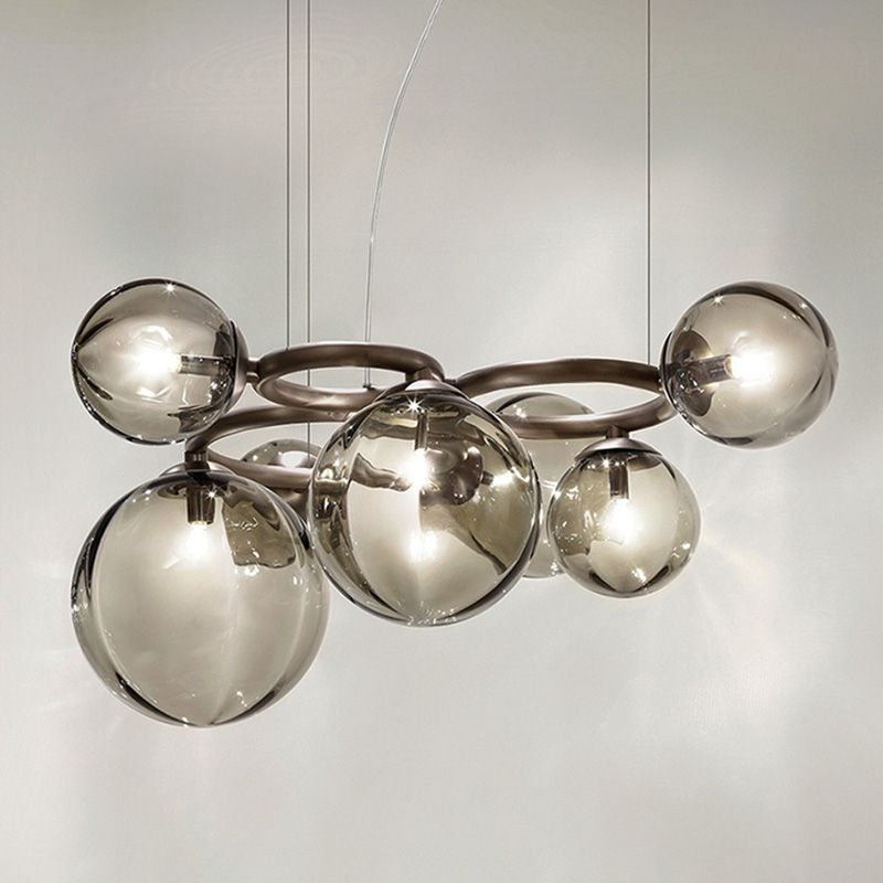 Kugelförmiger Kronleuchter 2 Farbe Optionaler minimalistischer Kronleuchter für Esszimmer Schlafzimmer