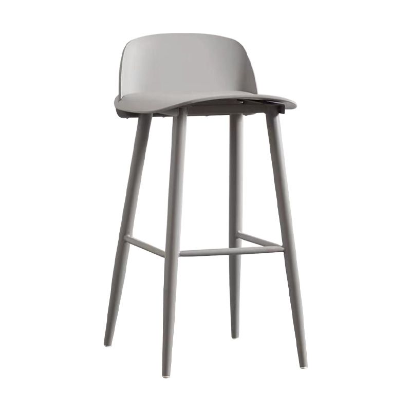 Industrial Style Bar-stool with 4 Legs Low Back PP Seat for Kitchen Bar