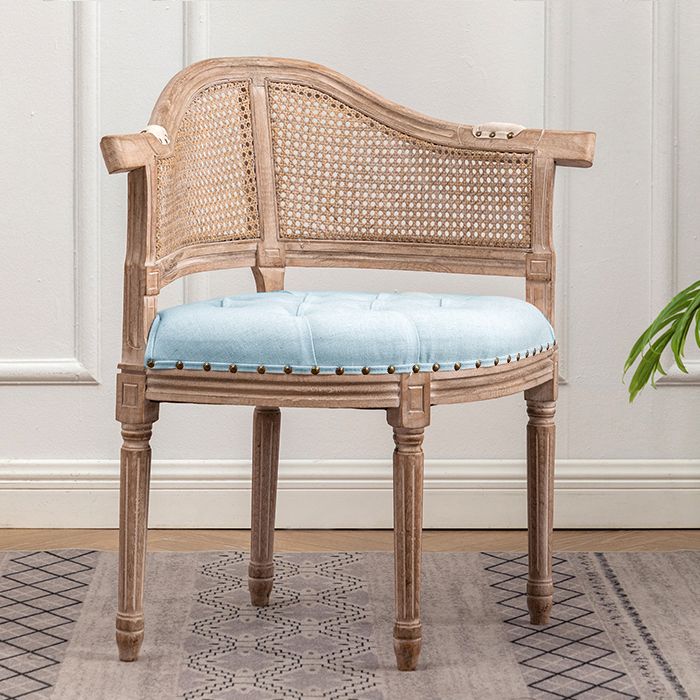 Chaise de salle à manger de style campagnard en bois massif, finition mate, fauteuil de salle à manger à dossier ouvert