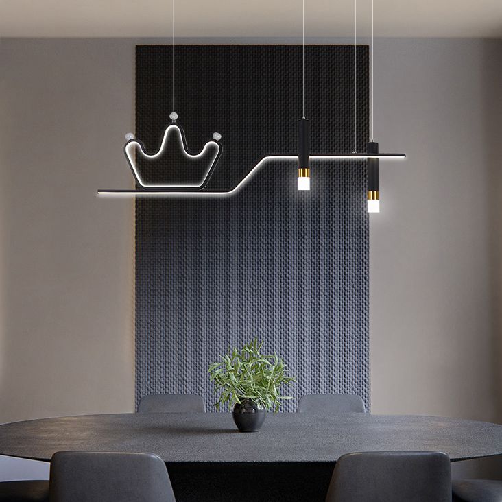 Linear New Modern Island Chandelier Lights LED Aluminum Hanging Ceiling Lights for Dining Room