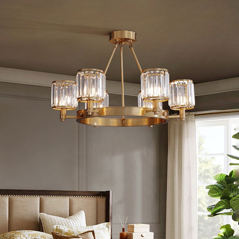 Traditional Copper Pendant Light Sputnik Cylinder Ceiling Light for Living Room