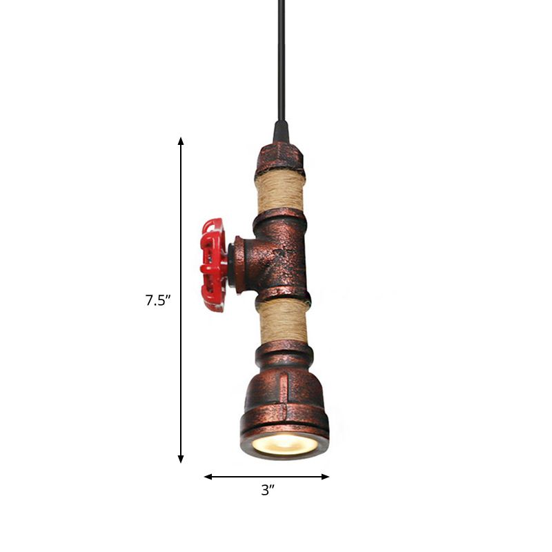 1 Lámpara de techo de LED metálico de la tubería de agua ligera de agua, 7.5 "/8.5" de alto