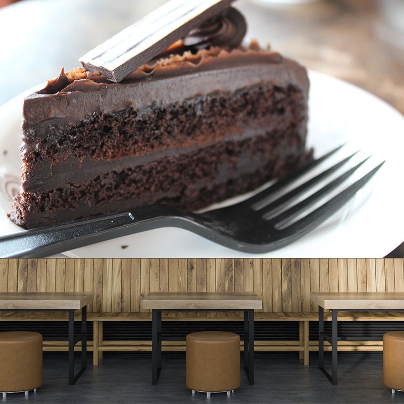 Commercial Bakery Decoration Cake Murals Wallpaper Modern Stain Resistant Wall Decor