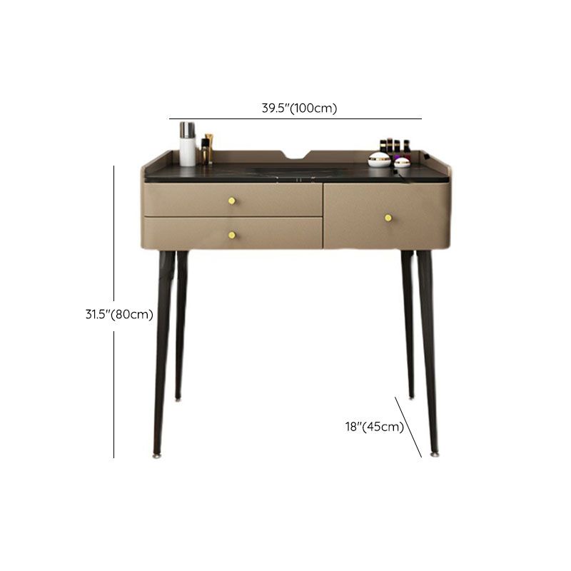 Contemporary Wooden Vanity Dressing Table Slate Top Makeup Vanity Set