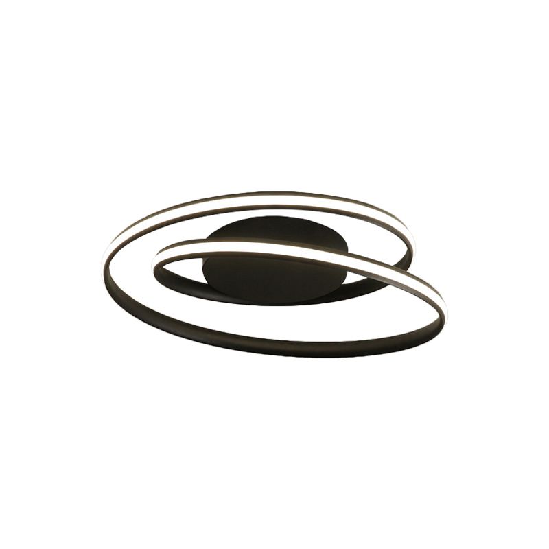 Lampada da incasso a soffitto modernista a LED circolare in metallo da 18"/23,5" W con luce nera, calda/bianca