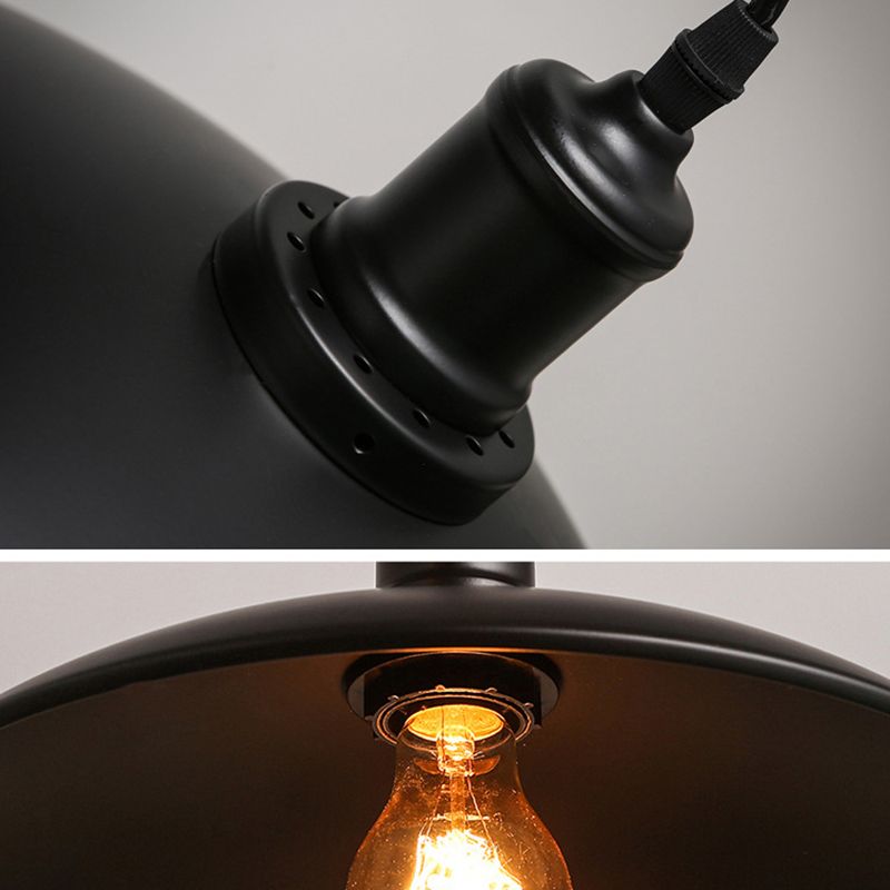 1 Light Pot Cover Hanging Pendant Industrial Style Metal Hanging Lighting for Living Room