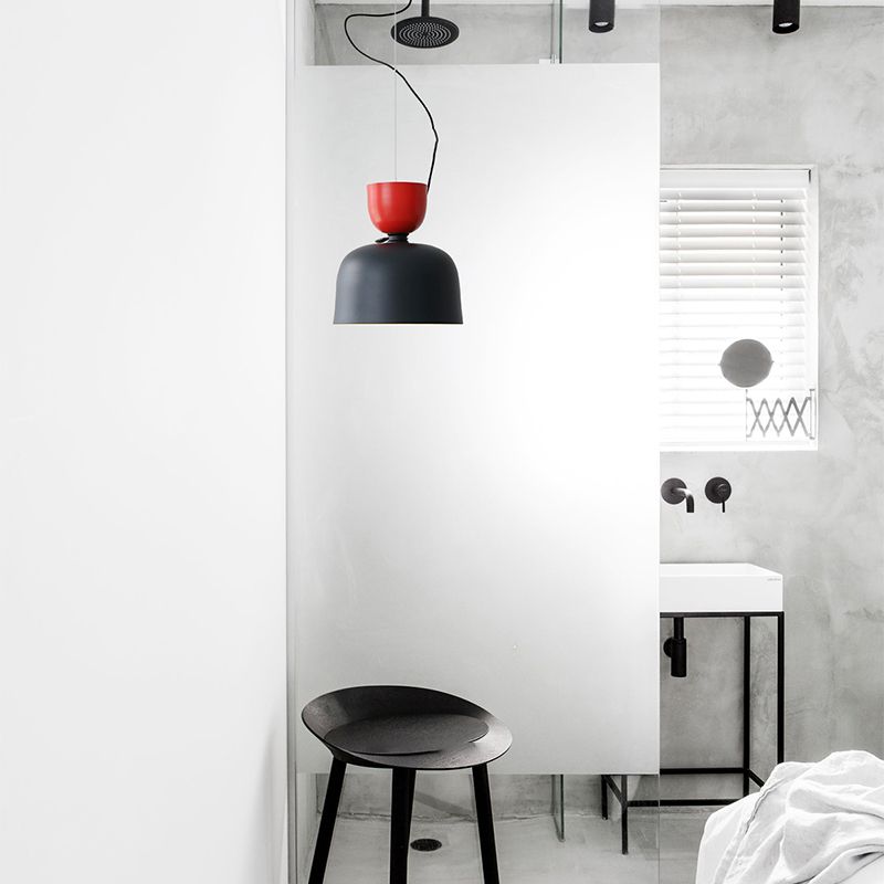 Macaron Color Block Suspension Lighting Aluminum 1 Bulb Pendant Light for Dining Room