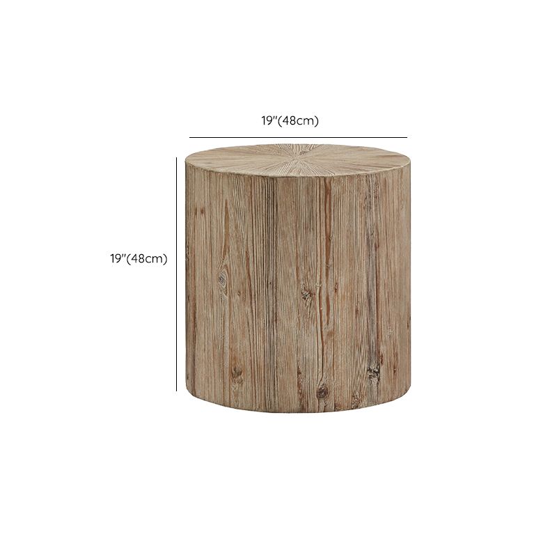 Tree Stump End Table Contemporary Wooden Side End Snack Table for Bedroom