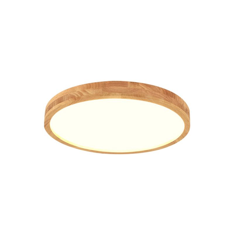 Lámpara de techo circular de montaje empotrado con arte en madera para sala de reuniones de oficina