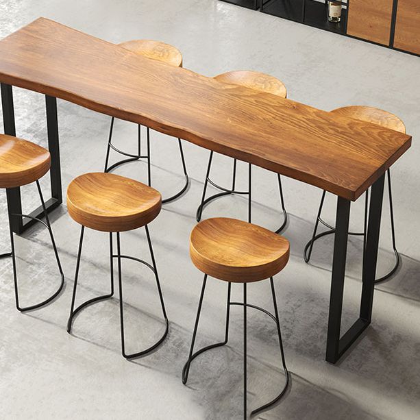 Industrial Style Bar Table Set 1/4/7 Pieces Rectangle Solid Wood Counter Table Set