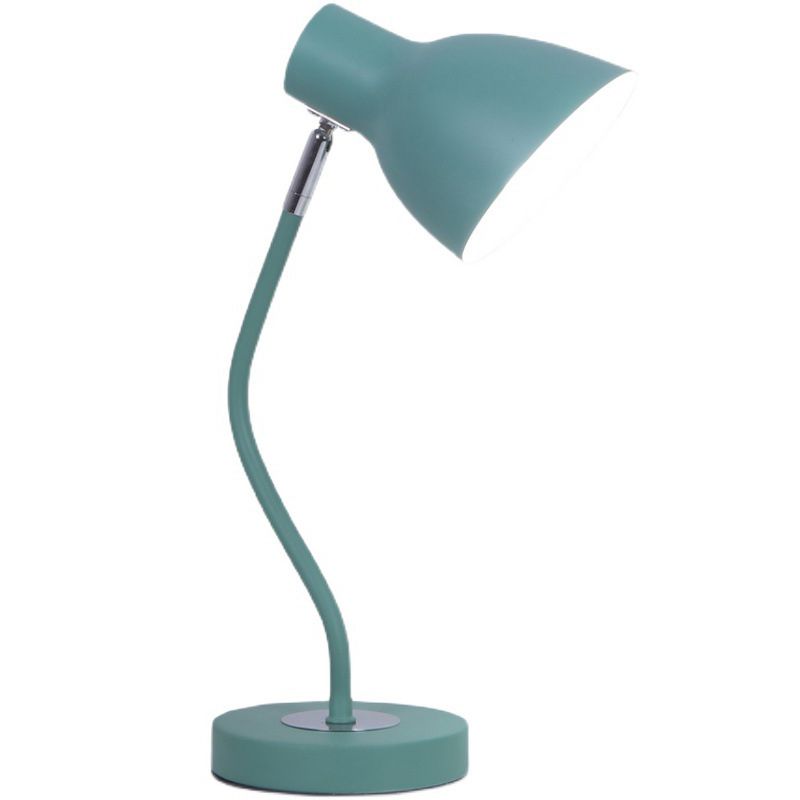Lámpara de mesa de tono de domo de estilo macarrón nórdico Diseño de brazo ajustable de metal Luz de noche de 1 luces
