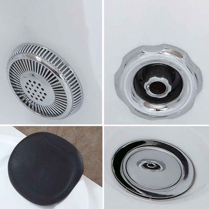 Stand Alone Acrylic Bathtub Modern Oval Left-Hand Drain Bath Tub