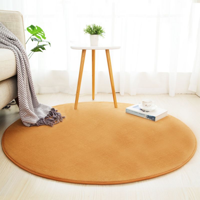 Multicolored Calming Rug Cotton Blend Solid Colored Area Carpet Anti-Slip Backing Pet Friendly Indoor Rug for Bedroom