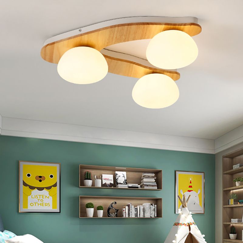 Plafond ovale élégant nordique Aménagement de plafond en bois de lait léger en bois pour salle d'étude