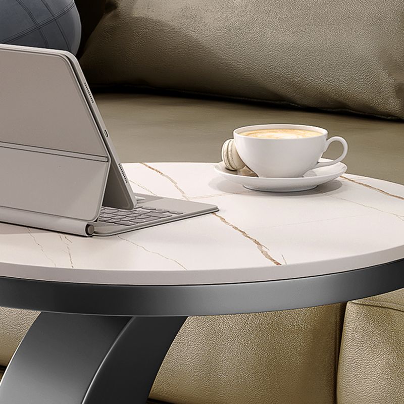 Contemporary Sofa Side Accent Table Metal Round Pedestal Living RoomCorner Table