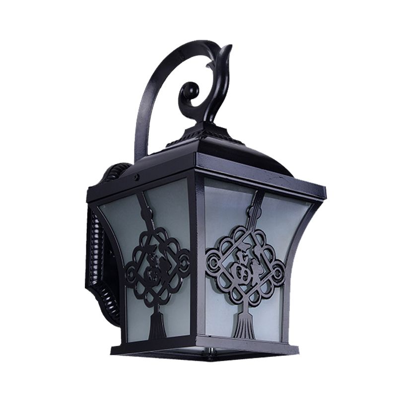 Metallic Lucky Character Murce Country Light Country 1 Bulbe Couryard Mur Wall Lampe Black / Black and Gold