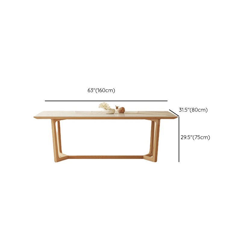 Industrial Dining Room Table Rectangle Stone Dining Site Table in White