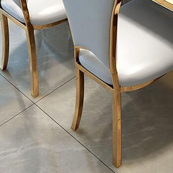 Modern Style Marble Dining Table Set White 1/4/5/6/7 Pieces Dining Set for Home Use