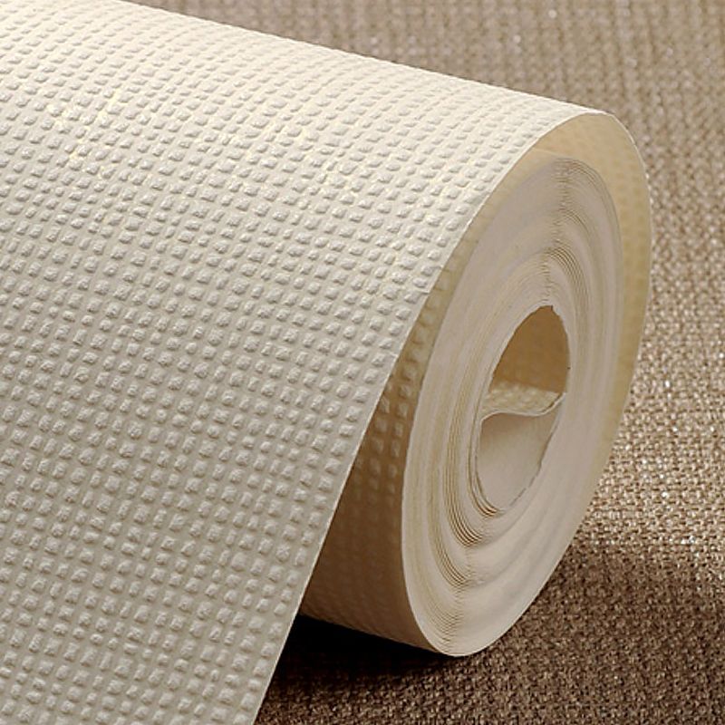 Minimalist Grid Solid Wallpaper Roll Soft Color Stain Resistant Wall Art for Bedroom