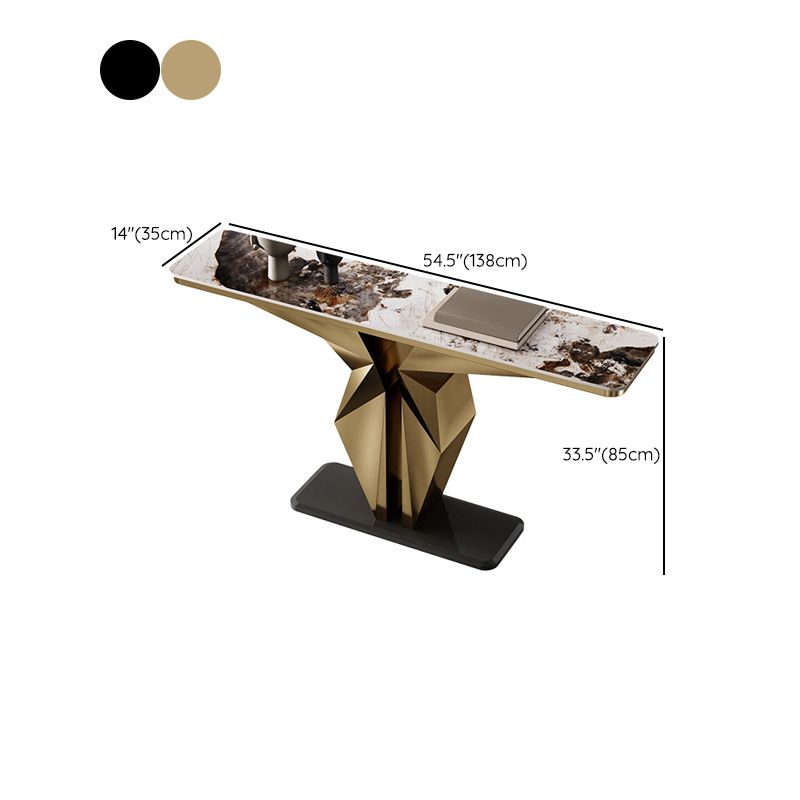 Glam Metal Console Table Rectangle Console Sofa Table for Hall
