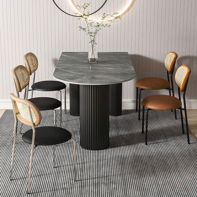 Metall zeitgenössische freie Form eines Esstischs Sintered Stone Tisch für Zuhause
