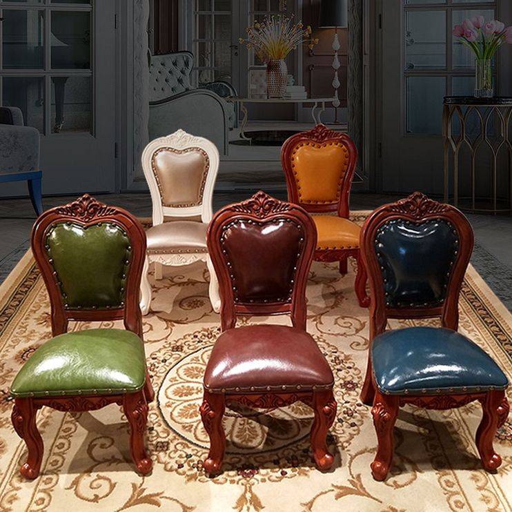 Traditional Wood Dining Armless Chair Open Back Dining Side Chair for Restaurant