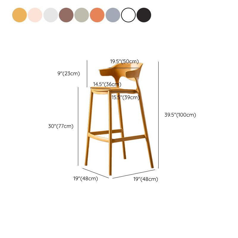 Industrial Low Back Counter Stool Plastic Counter Height Stools for Home Use
