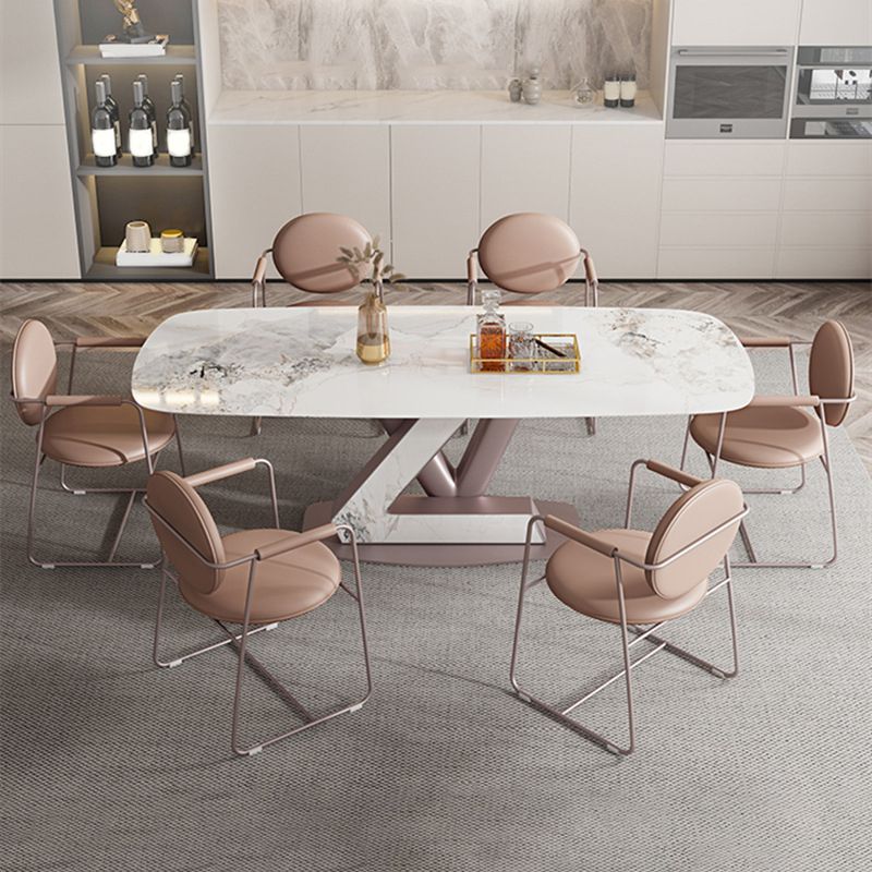Nordic 1/5/7 Pieces Rectangle Dining Set Sintered Stone Top Dining Room Table Set