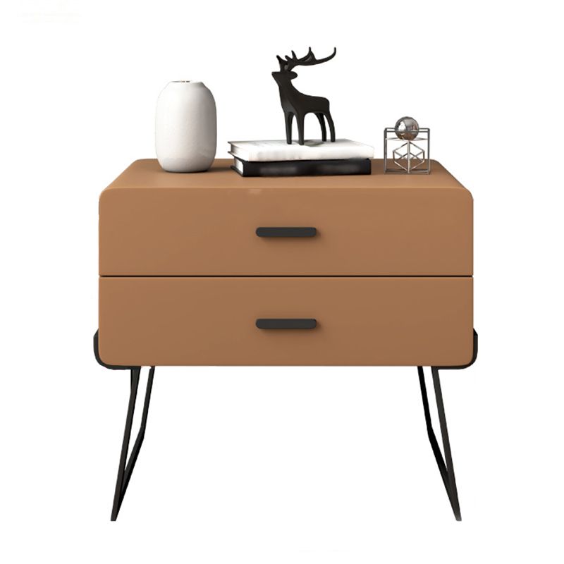 20'' Tall Drawer Storage Accent Table Nightstand Modern Faux Leather Nightstand