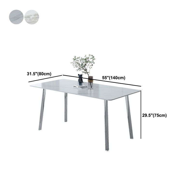 Sintered Stone Dining Table Modern Rectangle Dining Table with Acrylic Base for Home Use