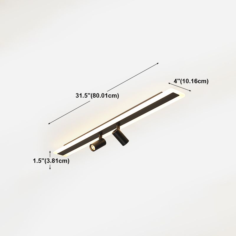 Geometry Shape LED Rail Ceiling Lamp Modern Simple Style Iron Flush Mount for Living Room