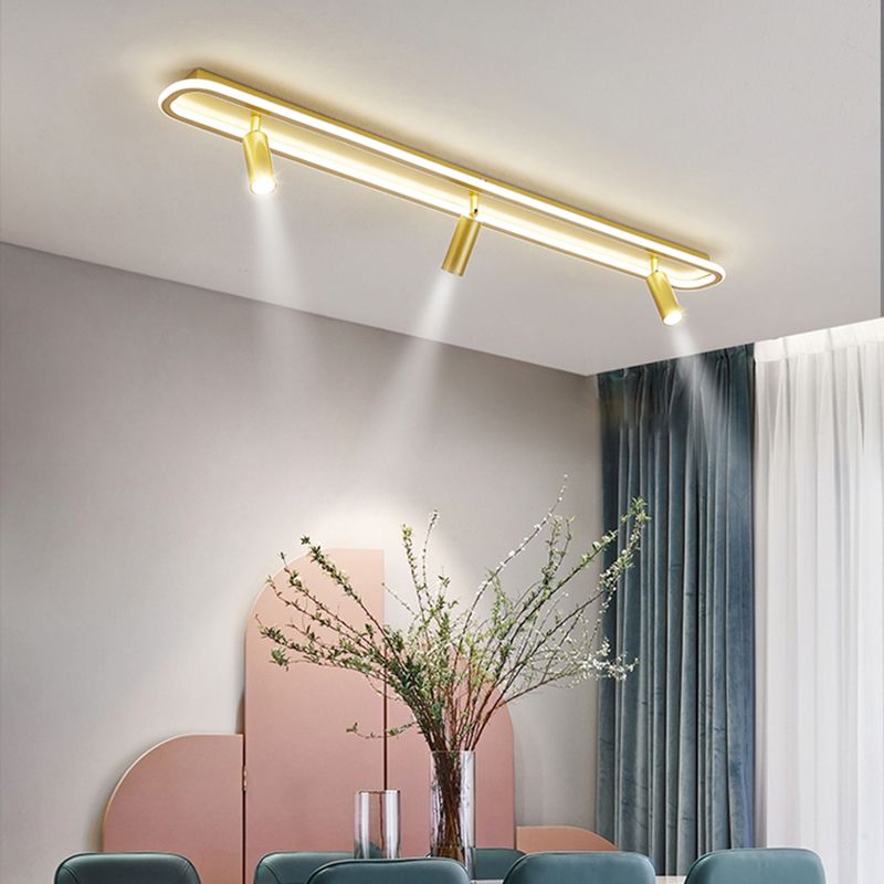 Plafonnier LED sur Rail en forme de géométrie, montage encastré en fer, Style moderne et Simple, pour salle à manger