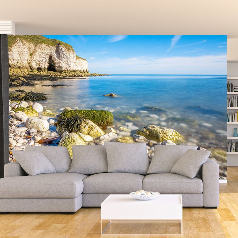 Customized Sea Mural Wall Decor Eco-friendly Wallpaper for Dining Room