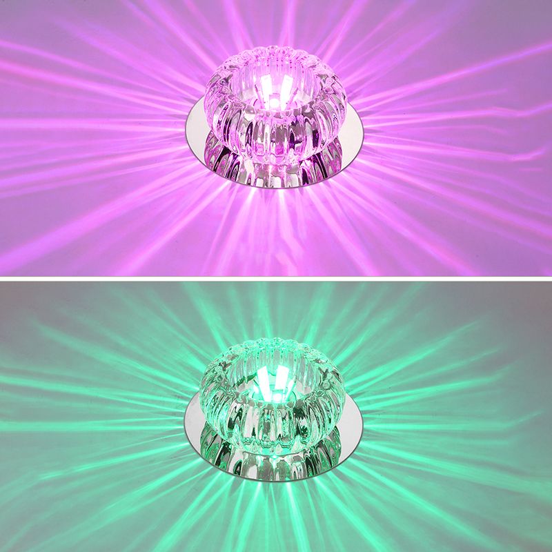 LED Crystal Ceiling Light Modern Hallway Corridors Flush Mount Ceiling Light with Hole 2-3.5'' Dia