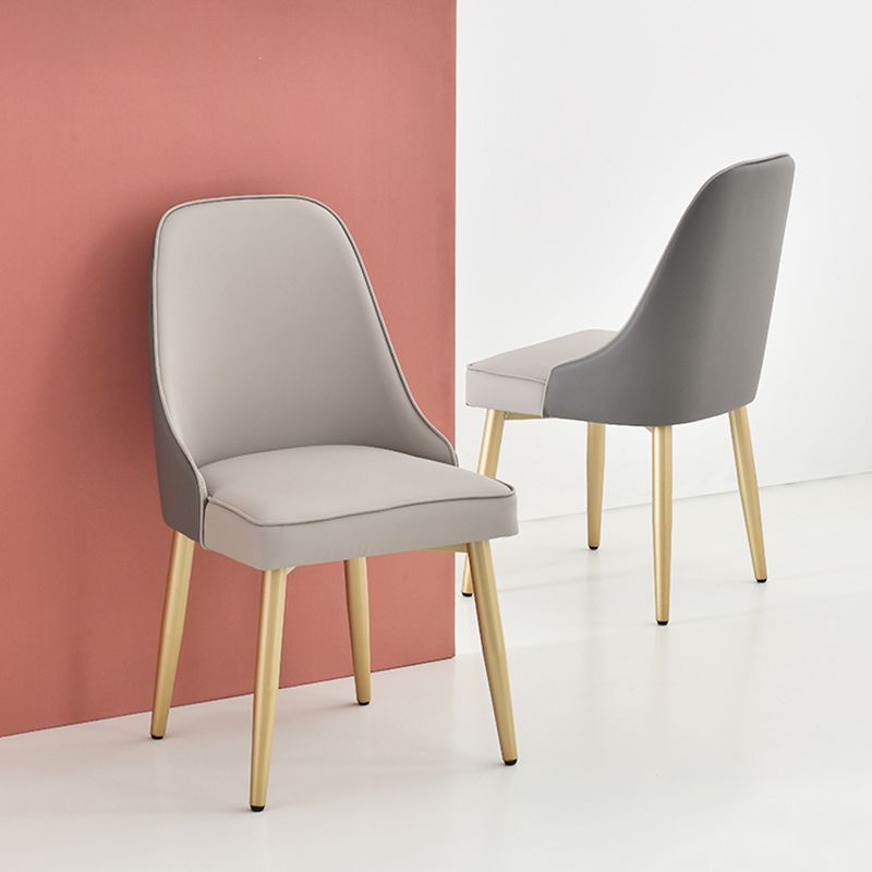 Metal de estilo nórdico que cena la tela tapizada silla sin brazos que cena la silla lateral