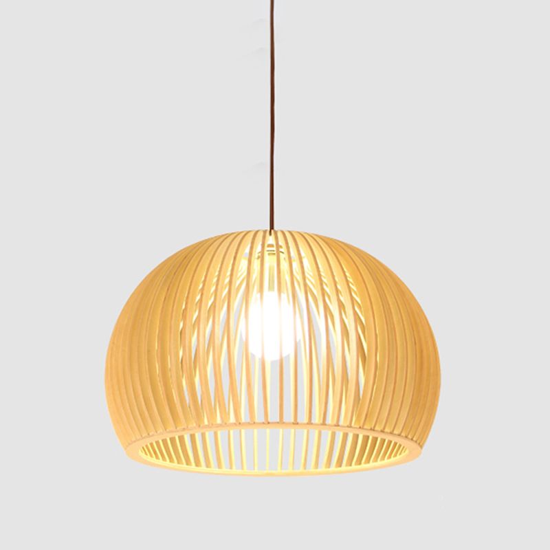 Geometric Shape Wood Hanging Light Modern 1 Light Hanging Light Fixtures in Brown