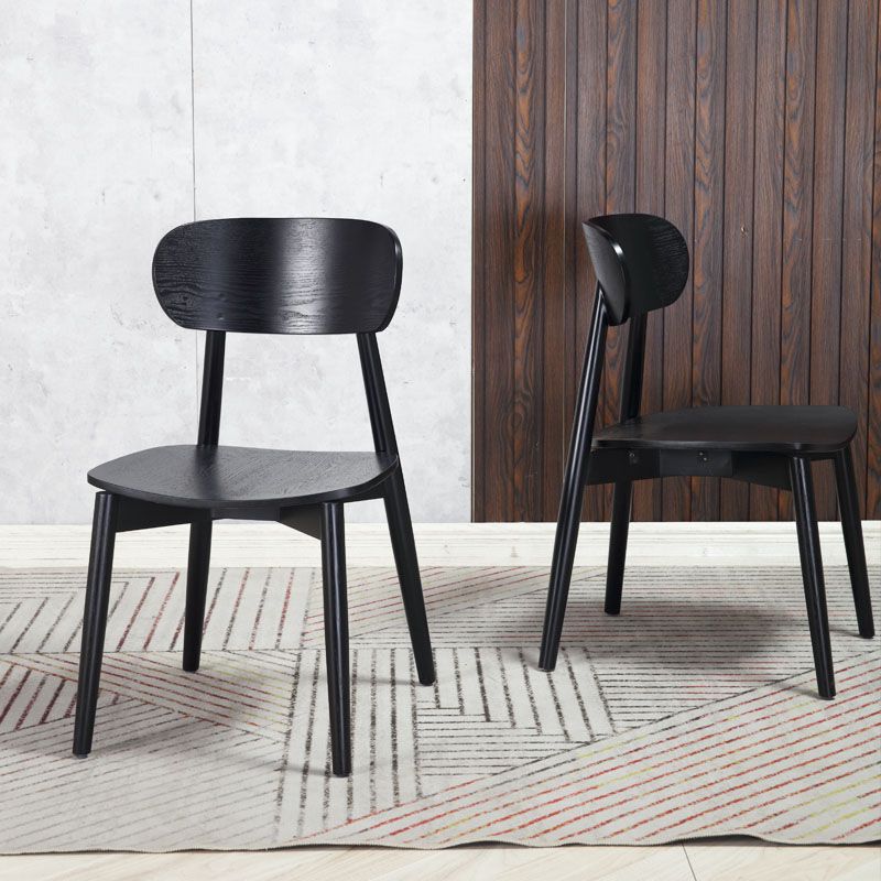 Sillas de comedor de madera estilo moderno Silla auxiliar de comedor con respaldo abierto (juego de 2)