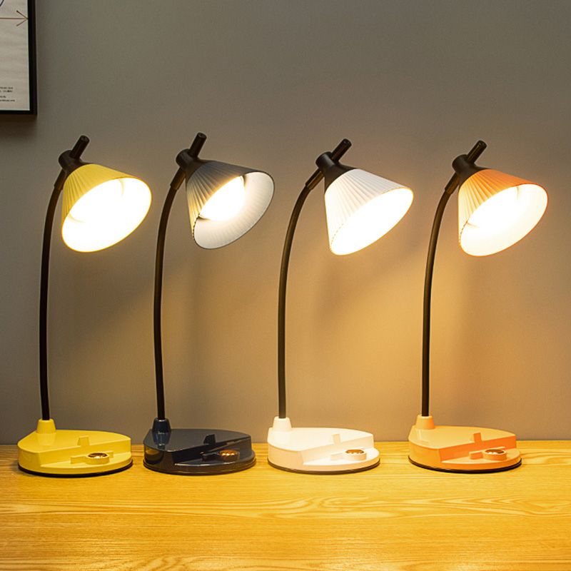 Touch Control Conical Study Light Macaron Plastic Dormitory LED Table Lamp