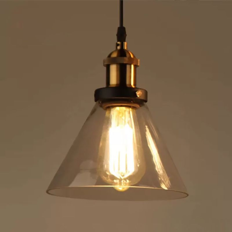 Luci a sospensione geometrica a 1 luce Luce sospesa industriale con tonalità di vetro