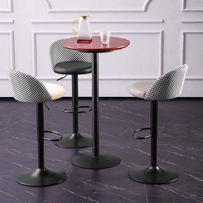 Contemporary Leather Home Stool Matte Finish Adjustable Footrest Barstool