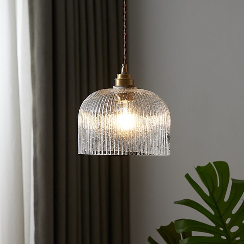 Pendentif de style minimaliste Éclairage à dôme transparent suspension avec une teinte en verre