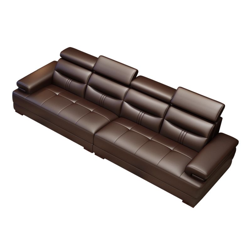 Contemporary Sectional Sofa Tufted Genuine Leather Sectionals