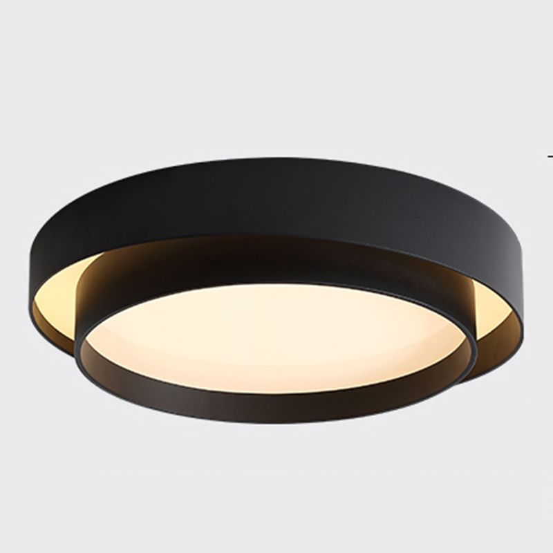 Modern Minimalist LED Ceiling Fixture Plastic Circular Flush Mount with Acrylic Shade