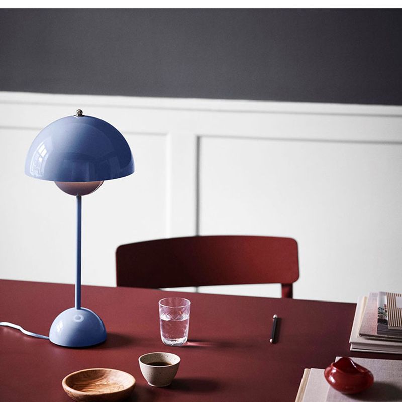 Modern Style Dome Night Table Lamp Metal 1-Light Nightstand Lamp