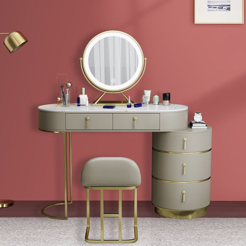 Stone Vanity Tables 23.62" Wide Makeup Table with 5 Storage Drawers