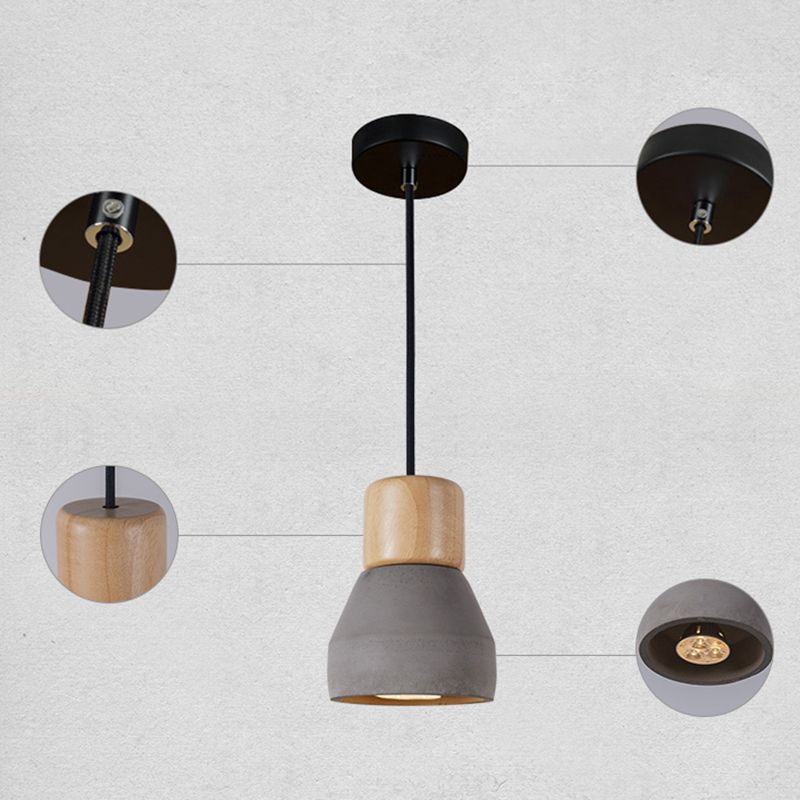 Cemento colorato nordico Cemento sospeso Affermazione Light Mason Jar a sospensione per la caffetteria